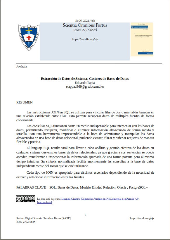 Portada del artículo del Prof. Eduardo Tapia